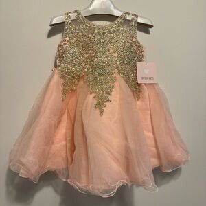 Tip Top Kids Blush and Gold Formal Dress